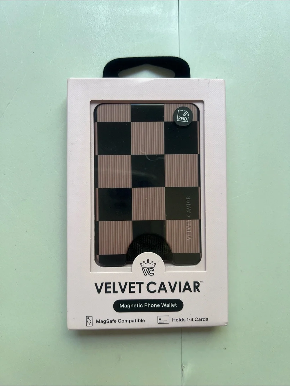 Velvet Caviar MagSafe Wallet - Mocha Vibe Checker